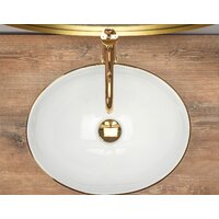 Умывальник Rea Sofia (белый/золотистый) - Превью изображения №5 — Интернет-магазин Time-Shop
