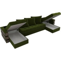 П-образный диван Лига диванов Венеция 100044 (микровельвет, зеленый) - Превью изображения №5 — Интернет-магазин Time-Shop