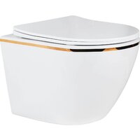 Унитаз подвесной Roxen Antares Gold в комплекте с инсталляцией StounFix Dual Fresh 6 в 1 968092 (кнопка: золото глянцевое ) - Превью изображения №5 — Интернет-магазин Time-Shop