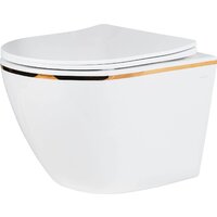 Унитаз подвесной Roxen Antares Gold в комплекте с инсталляцией StounFix Dual Fresh 6 в 1 968092 (кнопка: золото глянцевое ) - Превью изображения №4 — Интернет-магазин Time-Shop