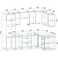 Готовая кухня Интерлиния Мила Лайт 1.68x2.6 правая (белый платинум/бетон портленд/белый гранит) - Превью изображения №4 — Интернет-магазин Time-Shop