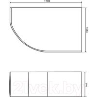 Ванна Lauter Geneva 170x105 2103170R (с ножками) - Превью изображения №13 — Интернет-магазин Time-Shop