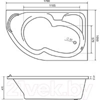 Ванна Lauter Geneva 170x105 2103170R (с ножками) - Превью изображения №14 — Интернет-магазин Time-Shop
