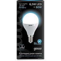 Светодиодная лампочка Gauss E14 6.5 Вт 4100 К [105101207] - Превью изображения №2 — Интернет-магазин Time-Shop