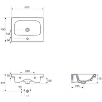 Умывальник Cersanit Moduo 60 UM-MOD60/1 - Превью изображения №4 — Интернет-магазин Time-Shop