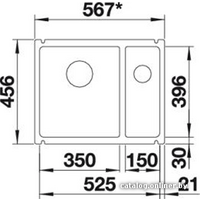 Кухонная мойка Blanco Subline 350/150-U (глянцевый белый) 514522 - Превью изображения №2 — Интернет-магазин Time-Shop