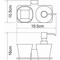 Держатель для стакана и дозатора мыла Wasserkraft Leine K-5089 - Превью изображения №3 — Интернет-магазин Time-Shop