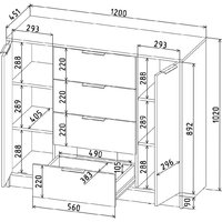 Тумба Интерлиния Концепт КТ-Т120 (дуб золотой/антрацит) - Превью изображения №5 — Интернет-магазин Time-Shop