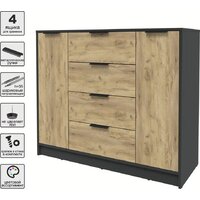 Тумба Интерлиния Концепт КТ-Т120 (дуб золотой/антрацит) - Превью изображения №4 — Интернет-магазин Time-Shop