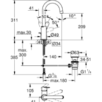 Смеситель Grohe BauEdge 23760000 - Превью изображения №2 — Интернет-магазин Time-Shop