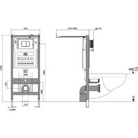 Унитаз подвесной Roxen Porto в комплекте с инсталляцией StounFix Dual Fresh 6 в 1 966662 (кнопка: бежевый) - Превью изображения №9 — Интернет-магазин Time-Shop