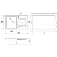 Кухонная мойка Granula 8002 (эспрессо) - Превью изображения №2 — Интернет-магазин Time-Shop