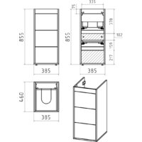  Brevita Тумба под умывальник Grafit 40 GRA-01040-023Я (левый, белый) - Превью изображения №6 — Интернет-магазин Time-Shop