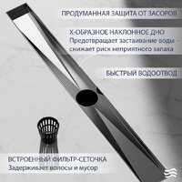Трап/канал Lauter 2120671-QGH 700x70 (хром) - Превью изображения №3 — Интернет-магазин Time-Shop
