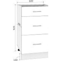 Шкаф напольный Кортекс-мебель Корнелия Лира НШ60р3ш без столешницы (капучино) - Превью изображения №3 — Интернет-магазин Time-Shop