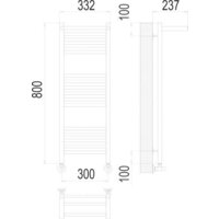 Полотенцесушитель TERMINUS Аврора П16 300x800 с полкой нп (хром) - Превью изображения №2 — Интернет-магазин Time-Shop
