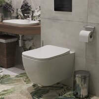 Унитаз подвесной Roxen Cube One Rimless 6 в 1 StounFix Dual Fresh 579341 (кнопка: черный матовый) - Превью изображения №13 — Интернет-магазин Time-Shop