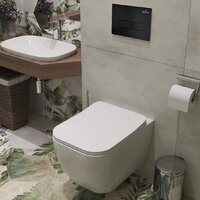 Унитаз подвесной Roxen Cube One Rimless 6 в 1 StounFix Dual Fresh 579341 (кнопка: черный матовый) - Превью изображения №12 — Интернет-магазин Time-Shop