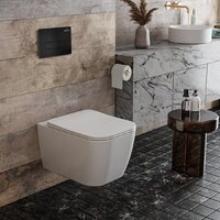 Унитаз подвесной Roxen Cube One Rimless 6 в 1 StounFix Dual Fresh 579341 (кнопка: черный матовый) - Превью изображения №15 — Интернет-магазин Time-Shop