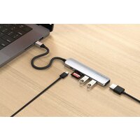 Док-станция Satechi 6-in-1 USB-C Slim Multiport Adapter ST-P6SS (серебристый) - Превью изображения №5 — Интернет-магазин Time-Shop