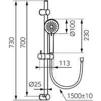 Душевой гарнитур  Ferro Rillo N365G - Превью изображения №3 — Интернет-магазин Time-Shop