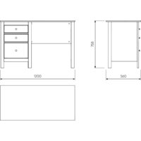 Офисный стол Mio Tesoro Сага 120x56 2.08.06.160.6 (темно-бирюзовый) - Превью изображения №5 — Интернет-магазин Time-Shop