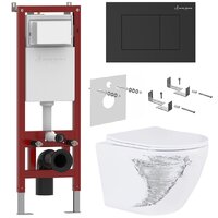 Roxen Antares Tornado в комплекте с инсталляцией Asten Readle Zentralmodul с кнопкой (черный матовый)