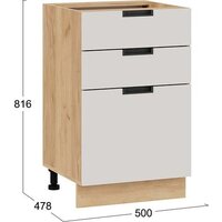 Шкаф напольный Трия Гренада 1Н5Я3 (дуб крафт золотой/холст мокко) - Превью изображения №3 — Интернет-магазин Time-Shop