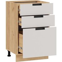 Шкаф напольный Трия Гренада 1Н5Я3 (дуб крафт золотой/холст мокко) - Превью изображения №2 — Интернет-магазин Time-Shop