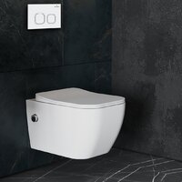 Унитаз подвесной Roxen Cube Bidet в комплекте с инсталляцией StounFix Dual Fresh 6 в 1 542448 (кнопка: белый глянец) - Превью изображения №12 — Интернет-магазин Time-Shop