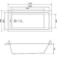 Ванна Lauter Athena 170x80 21090080 (с каркасом, лицевым экраном и сифоном 21Y11021 матовый черный) - Превью изображения №16 — Интернет-магазин Time-Shop