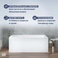 Ванна Lauter Athena 170x80 21090080 (с каркасом, лицевым экраном и сифоном 21Y11021 матовый черный) - Превью изображения №6 — Интернет-магазин Time-Shop