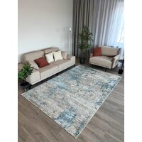 Ковер для жилой комнаты Radjab Carpet Бьянка Прямоугольник D057A 7568RK-B (2.4x3.4, Cream Shirink/Blue Fdy) - Превью изображения №4 — Интернет-магазин Time-Shop