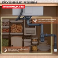 Кухонная мойка Raglo R700.5050.09 - Превью изображения №4 — Интернет-магазин Time-Shop