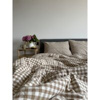 Евро комплект постельного белья Царство сновидений Вареный хлопок Бежевая клетка 150-0144 (евро, нав. 50x70) - Превью изображения №3 — Интернет-магазин Time-Shop