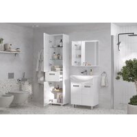  Volna Шкаф с зеркалом Joli 50 L (белый) - Превью изображения №4 — Интернет-магазин Time-Shop