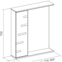  Volna Шкаф с зеркалом Joli 50 L (белый) - Превью изображения №15 — Интернет-магазин Time-Shop