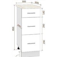 Шкаф напольный Кортекс-мебель Корнелия Лира НШ30р3ш (дуб сонома-марсель) - Превью изображения №5 — Интернет-магазин Time-Shop
