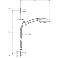 Душевой гарнитур  Hansgrohe Raindance Classic 100 3jet 27841000 (хром) - Превью изображения №2 — Интернет-магазин Time-Shop