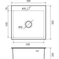 Кухонная мойка GranFest Metal нержавеющая сталь AISI 304 PVD GF-5050 Графит (с сифоном) - Превью изображения №4 — Интернет-магазин Time-Shop