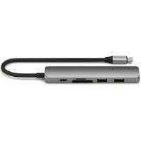 Док-станция Satechi 6-in-1 USB-C Slim Multiport Adapter ST-P6SM (серый) - Превью изображения №3 — Интернет-магазин Time-Shop