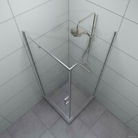 Душевой уголок Triton Терра Хром А1 90х90 без поддона (прозрачное стекло) - Превью изображения №7 — Интернет-магазин Time-Shop