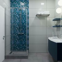 Душевой уголок Triton Терра Хром А1 90х90 без поддона (прозрачное стекло) - Превью изображения №5 — Интернет-магазин Time-Shop