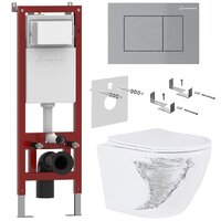 Roxen Antares Tornado в комплекте с инсталляцией Asten Readle Zentralmodul с кнопкой сатин (хром матовый)