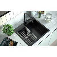 Кухонная мойка ARFEKA Eco AR 500*500 Black PVD Nano - Превью изображения №7 — Интернет-магазин Time-Shop