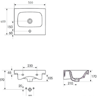 Умывальник Cersanit Moduo 50 UM-MOD50/1 - Превью изображения №4 — Интернет-магазин Time-Shop