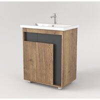  Дабер Тумба под умывальник 015 Cersanit Como 70 Т15.7C.0.22 (дуб галифакс/серый) - Превью изображения №2 — Интернет-магазин Time-Shop