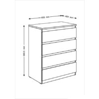 Комод Mio Tesoro Мальта 4 ящика 80x99 2.05.02.070.3 (дуб сонома) - Превью изображения №4 — Интернет-магазин Time-Shop