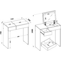 Туалетный столик с зеркалом Сокол СП-22 (дуб сонома) - Превью изображения №5 — Интернет-магазин Time-Shop
