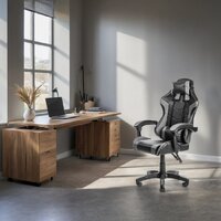 Офисное кресло Mio Tesoro Викинг AF-C5208 (черный/серый) - Превью изображения №6 — Интернет-магазин Time-Shop